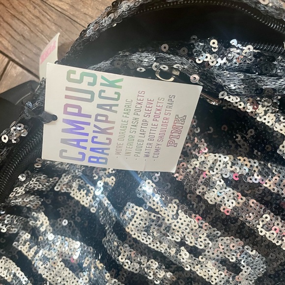 SOLD 🛑LIMITED EDITION! Victoria’s Secret PINK Campus Sequin Backpack - Picture 4 of 4
